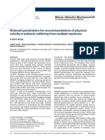 Relevant parameters for recommendations of physical