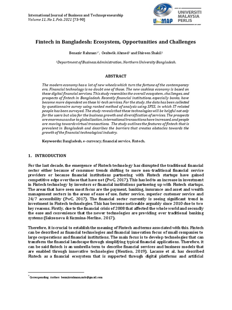 Fintech Landscape in Bangladesh | PDF | Financial Technology | Finance ...