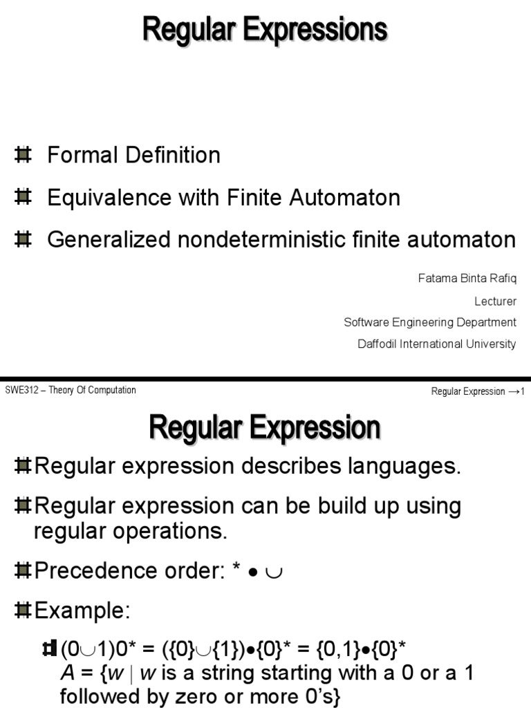 Formal Definition Equivalence With Finite Automaton Generalized
