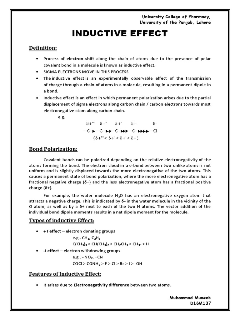 Inductive effect descargar gratis pdf chemical polarity chemical bond