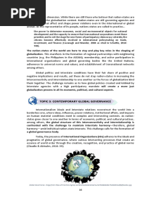 Lesson 2, Topic 3 - Contemporary Global Governance