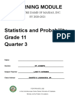 Statistics and Probability Learning Module 3rd Quarter