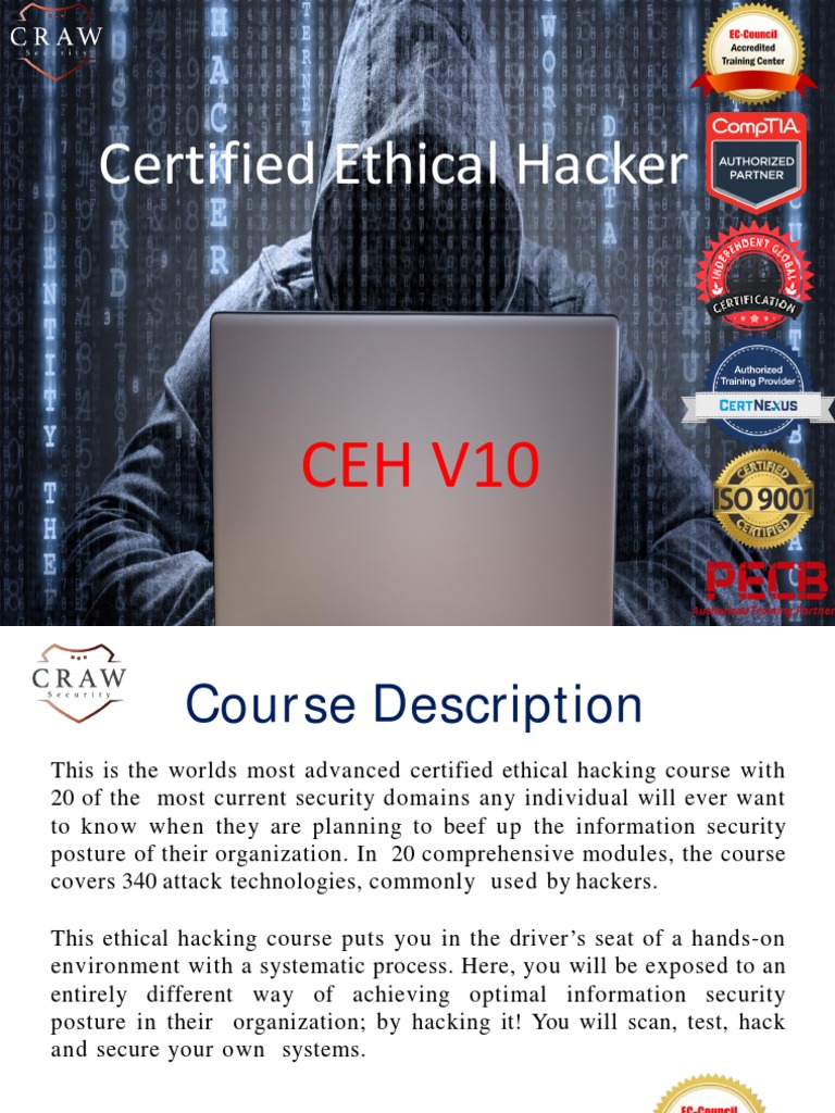 Certified Ethical Hacker: Ceh V10 | PDF | Security Hacker | White Hat ...