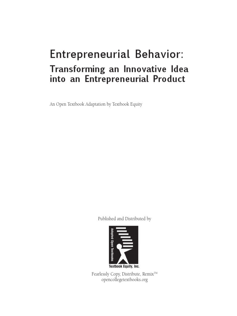 Entrepreneurial Behavior | PDF