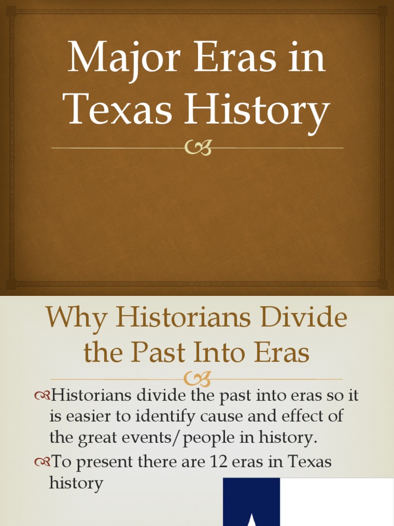 Major Eras in Texas History PDF Texas American Civil War