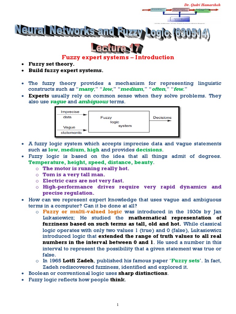 Fuzzy Expert Systems Overview | PDF | Fuzzy Logic | Logic