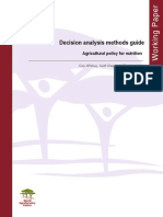 Decision Analysis Methods Guide: Agricultural Policy For Nutrition