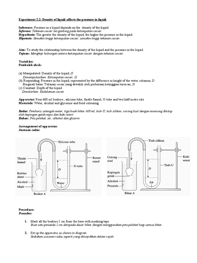 Density's Effect on Liquid Pressure | PDF | Pressure | Phases Of Matter