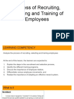 Process of Recruiting, Selecting and Training of Employees