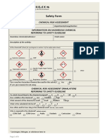 Safety Form: Chemical Risk Assessment