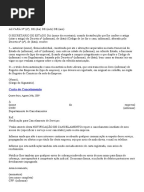 Modelo de carta de rescisão de contrato