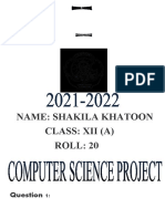 Shakila Khatoon Computer Science Project