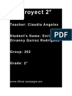 Proyect 2°: Teacher: Claudia Angeles