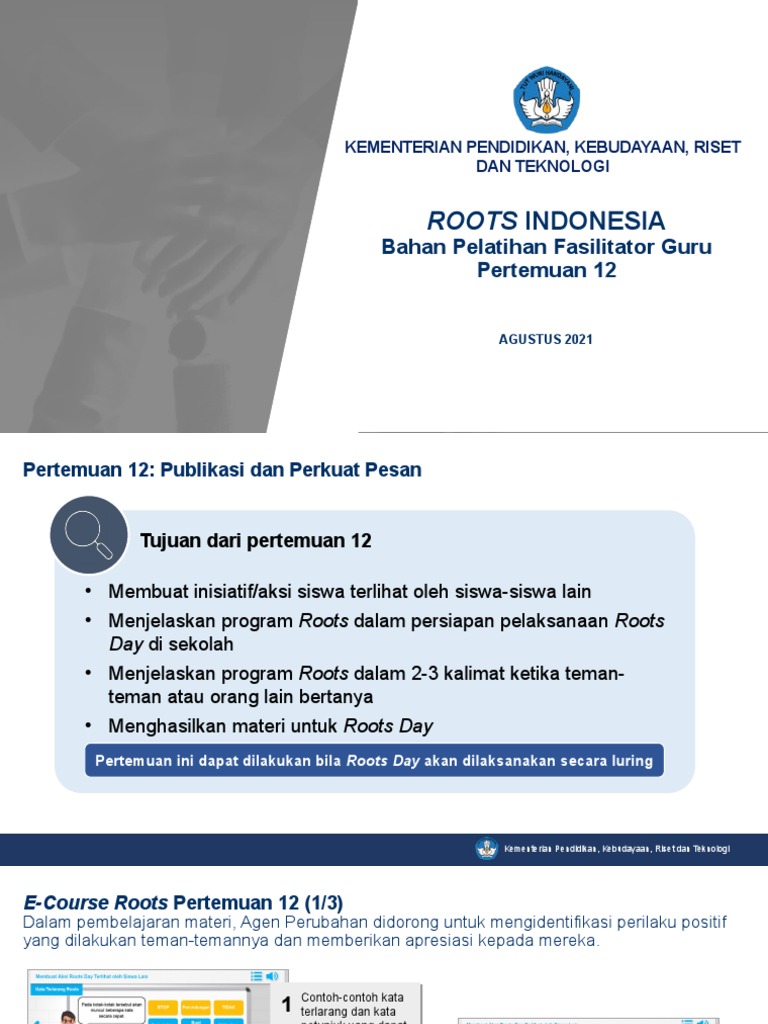 Pelatihan Roots Day untuk Siswa | PDF | Karier & Perkembangan | Ilmu Sosial