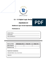 CS - 123 Digital Logic Design: Experiment # 03 Multilevel Logic Circuit Implementation Performed On