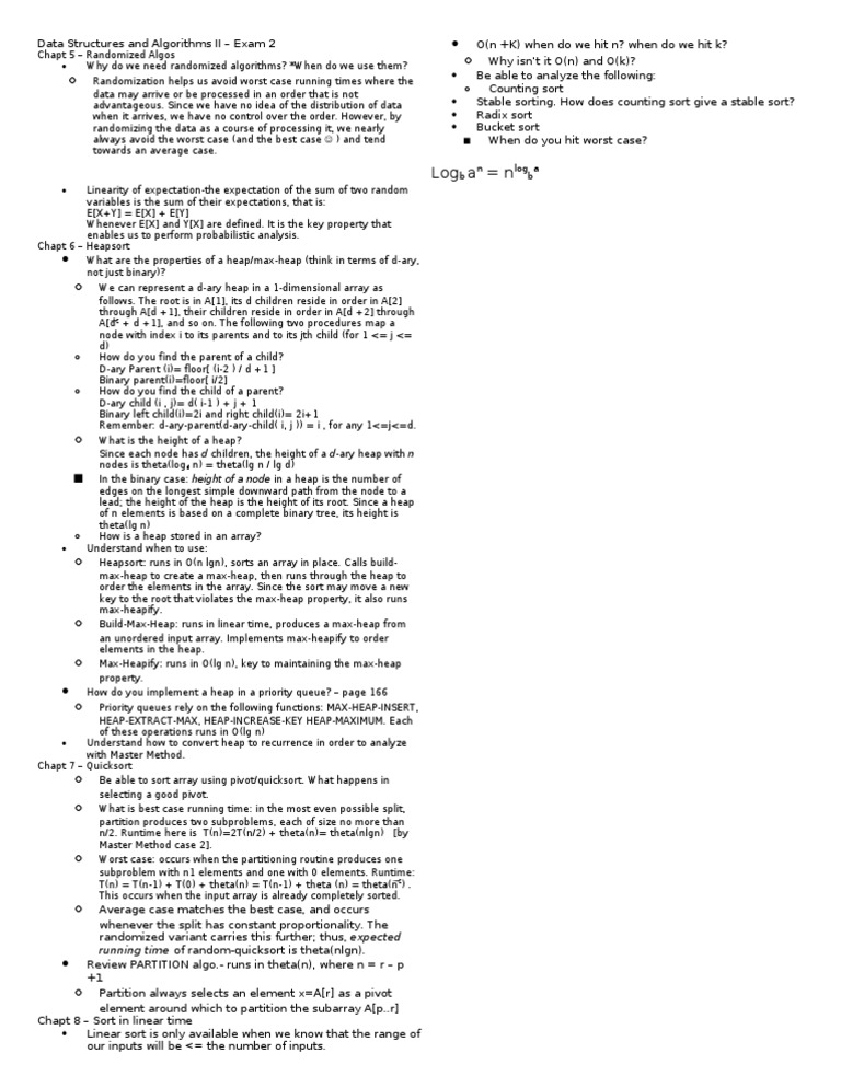 Randomized Algorithms and Heapsort Exam | PDF | Algorithms ...