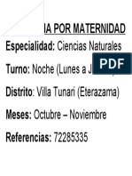 Suplencia Por Maternidad