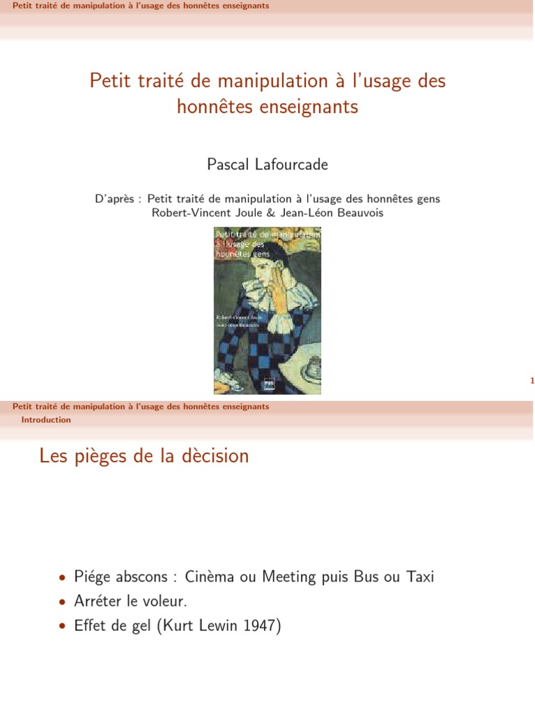 Petit traité de manipulation pour enseignants | PDF | Changement ...