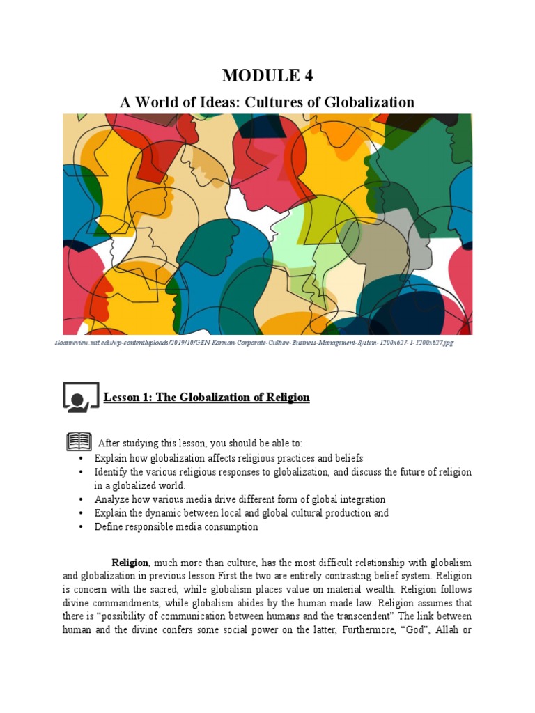 Module 4 Lesson 1 The Globalization Of Religion Pdf