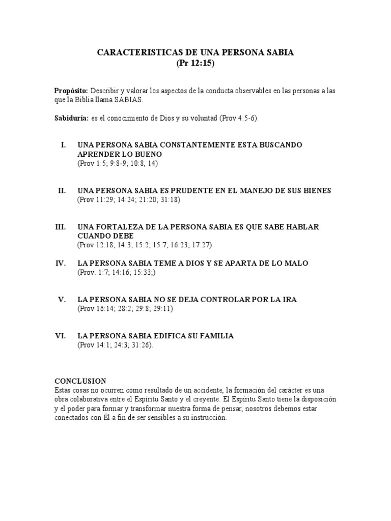 Caracteristicas de Una Persona Sabia PDF