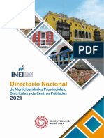 Directorio Nacional de Municipalidades Provinciales Distritales y de Centros Poblados 2021