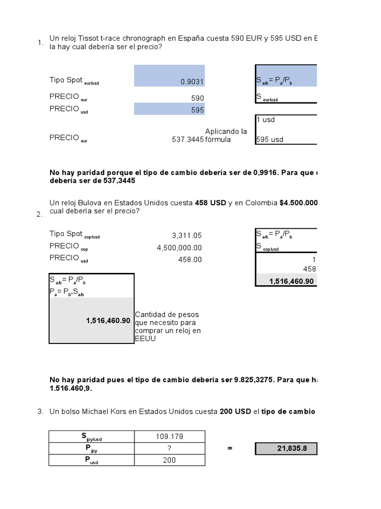 Comparativa de Precios y Tipos de Cambio | PDF | Libra esterlina | Tipo ...