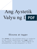 Ang Aystetik Valyu NG Dula