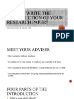 How To Write The Introduction of Your Research Paper?: Marjurie Lourince E. Zanoria, CPA