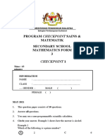 Program Checkpoint Sains & Matematik Secondary School Mathematics Form 3