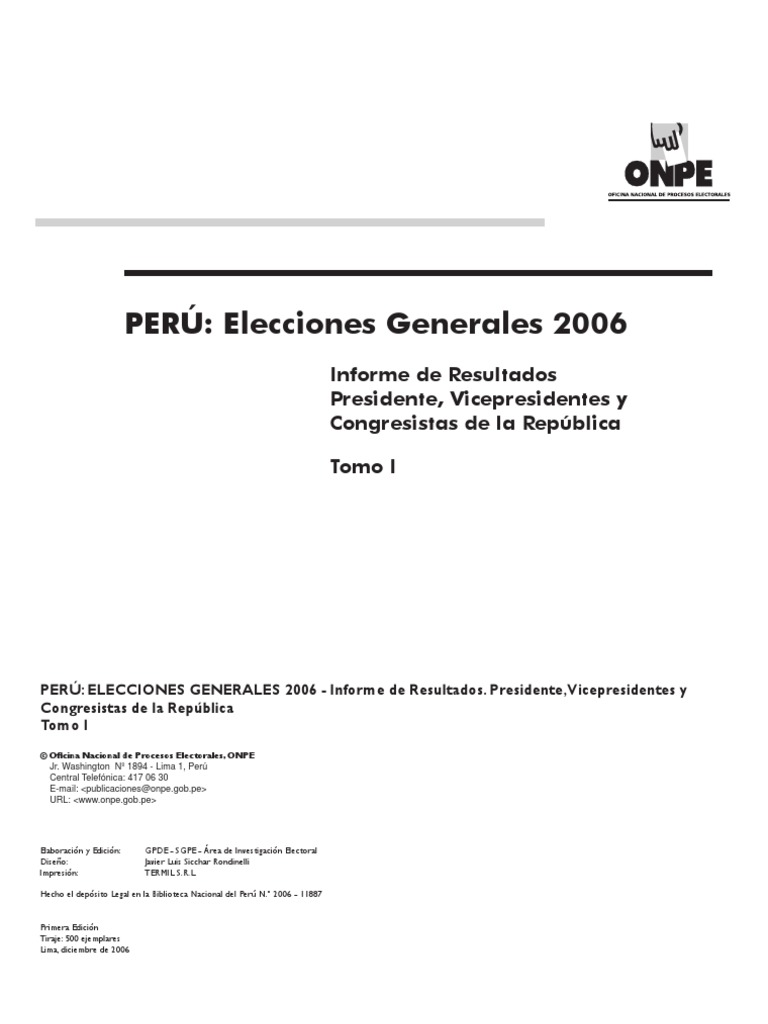 Elecciones 2006 PDF Elecciones Votación