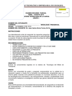 Examen Segundo Parcial. Grupo 1 Tecnología de La Carga