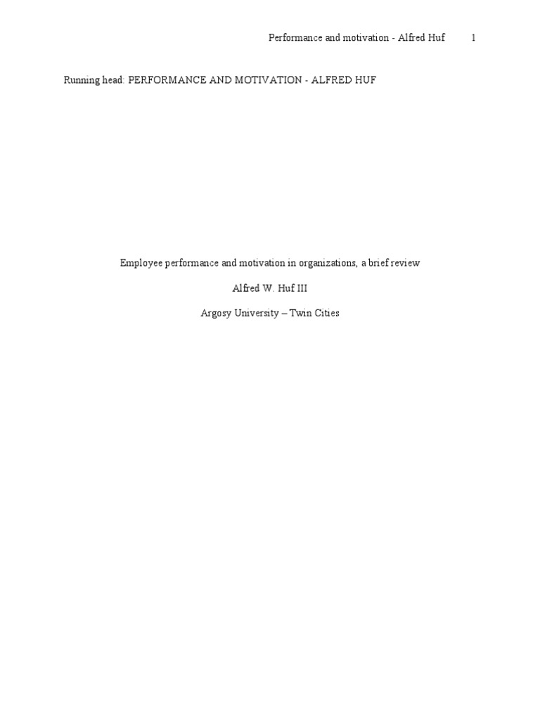 Employee Motivation and Performance Review | PDF | Motivation ...