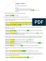 Subjects and Verbs Must Agree in Number