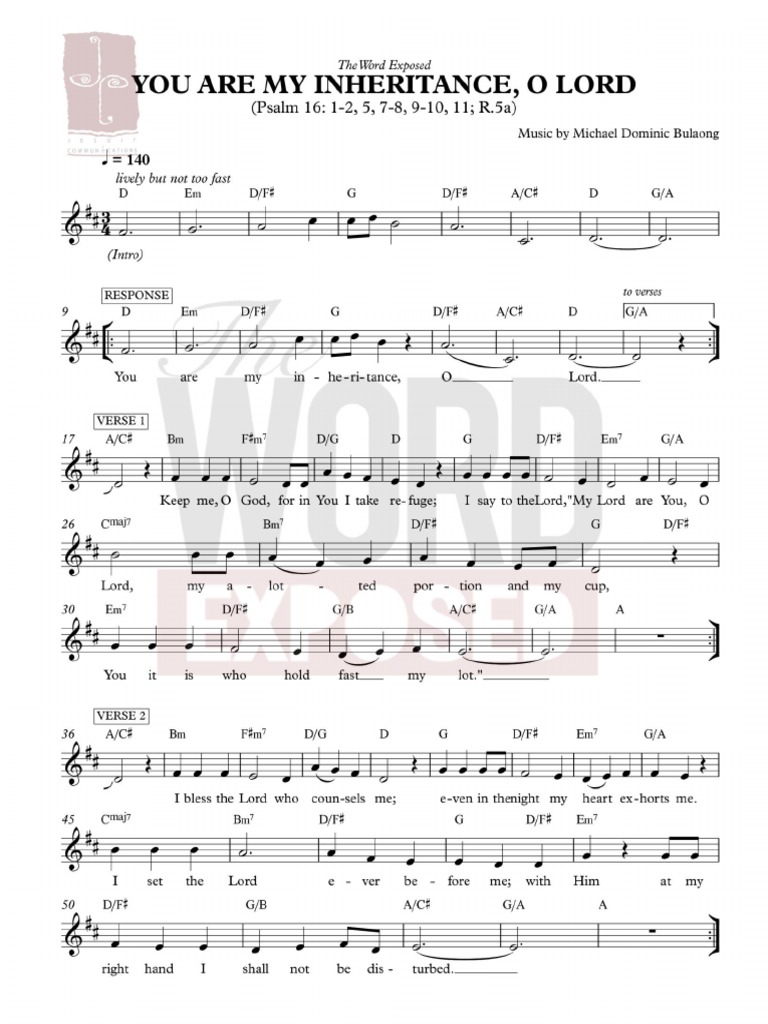 PSALM - You Are My Inheritance (Ps16) | PDF