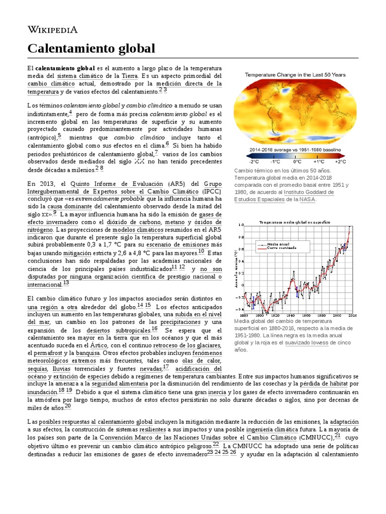 Calentamiento Global | PDF | Cambio climático | Gases de efecto invernadero