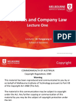 Business and Company Law: Lecture One