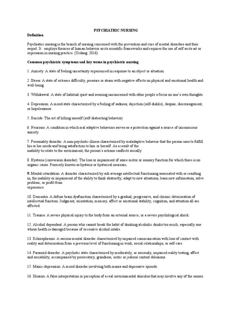 Understanding Psychiatric Nursing | PDF | Mental Disorder | Depression ...
