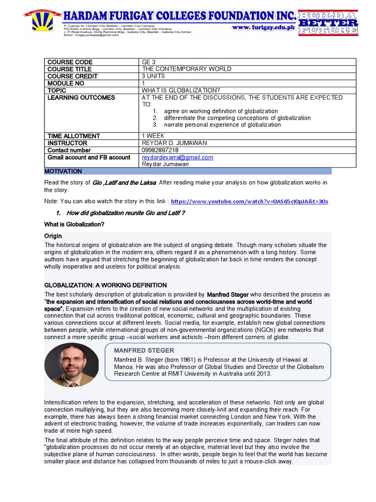 Module Ge 3 2021 Pdf Globalization