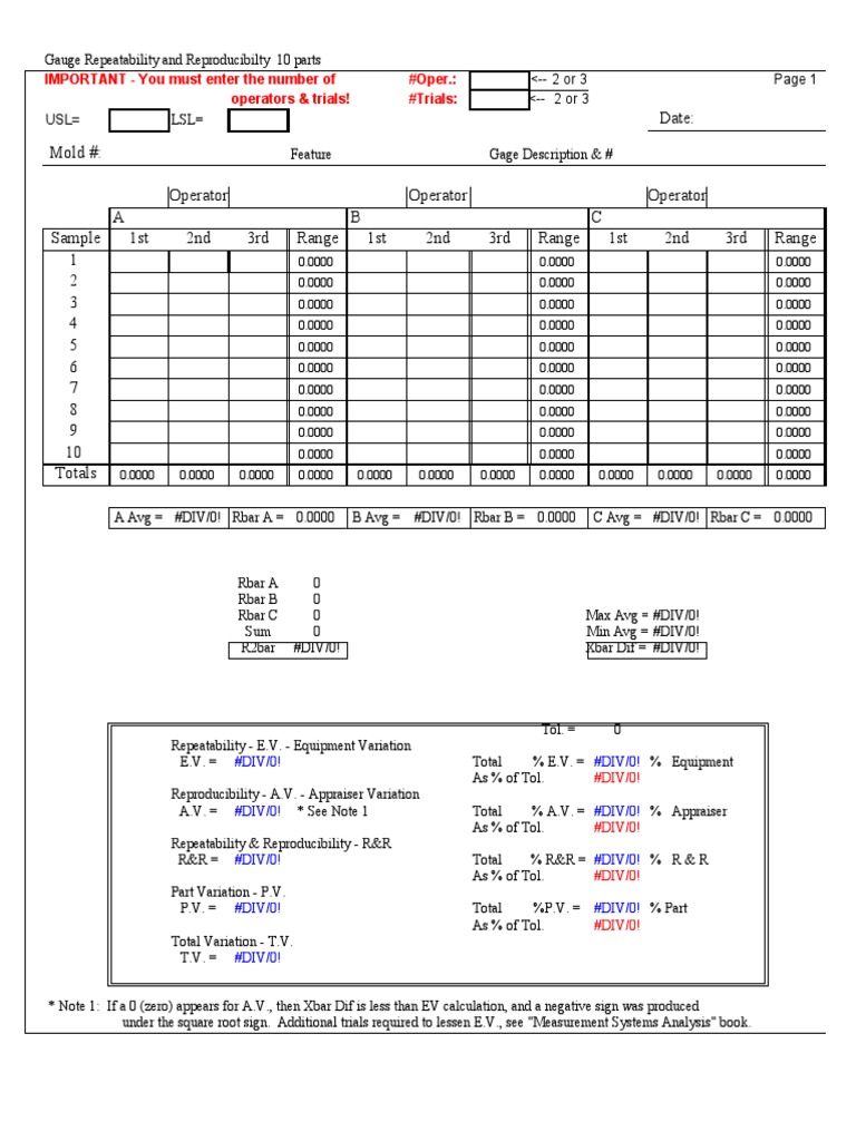 Gage RR PDF Methodology Scientific Method