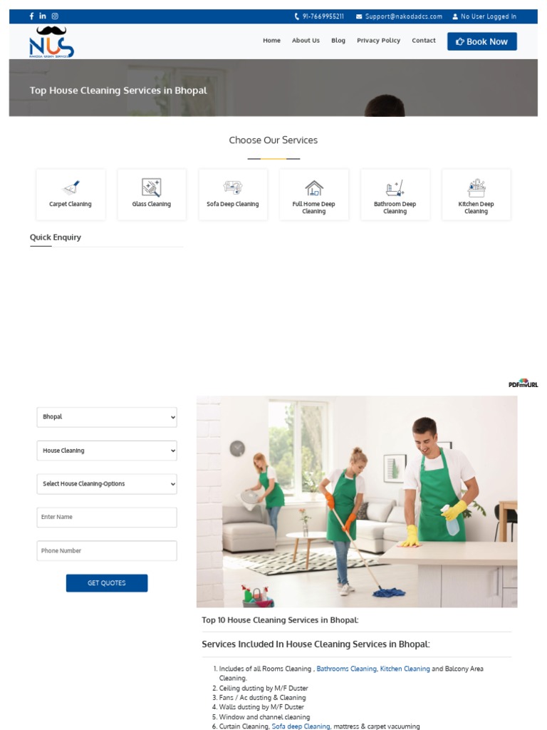 WWW Nakodadcs Com Services House Cleaning Services in Bhopal PDF