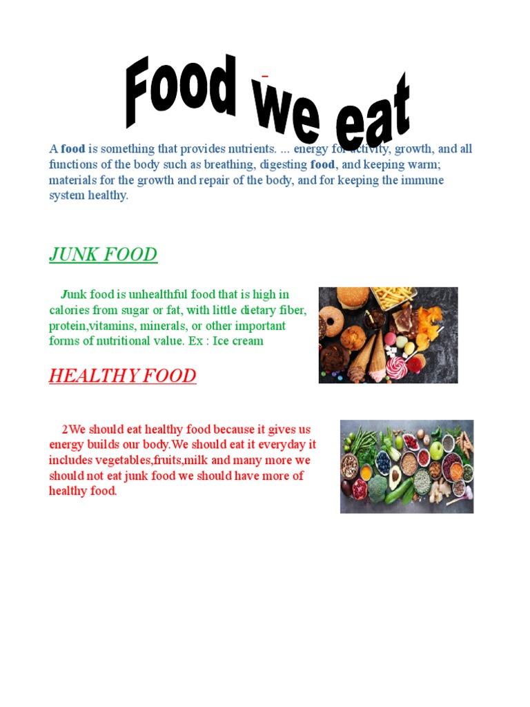 Food We Eat Class 3 PDF