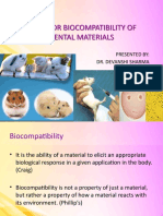 Tests For Biocompatibility of Dental Materials