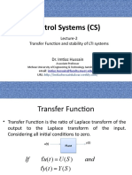 Control Systems (CS) : Lecture-2 Transfer Function and Stability of LTI Systems