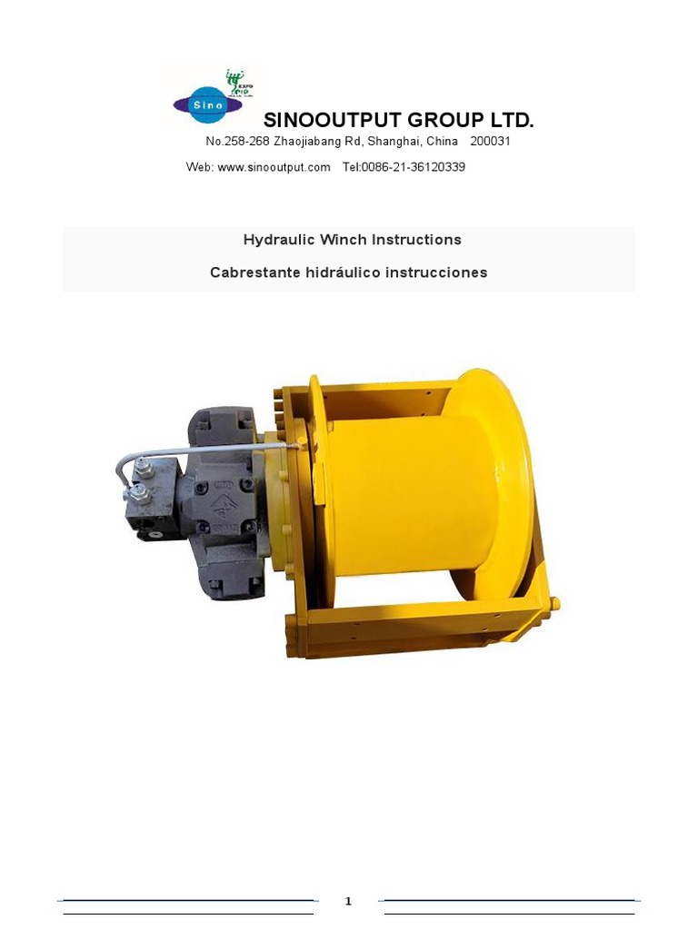 Winch Operation Manual Wep1000307001 PDF Ingeniería mecánica