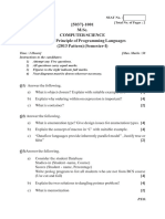 (5037) - 1001 M.Sc. Computer Science CS-101: Principle of Programming Languages (2013 Pattern) (Semester-I)