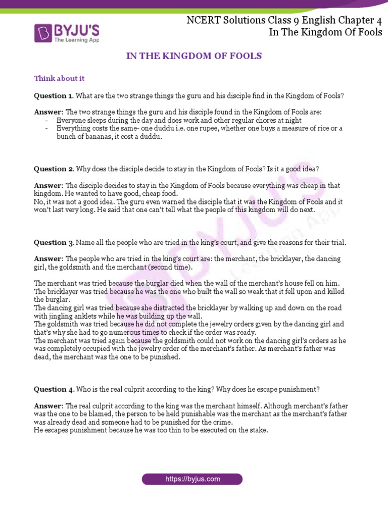 ncert class 9 english workbook unit 4 solutions