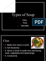 Types of Soup: Clear Thick Specialty