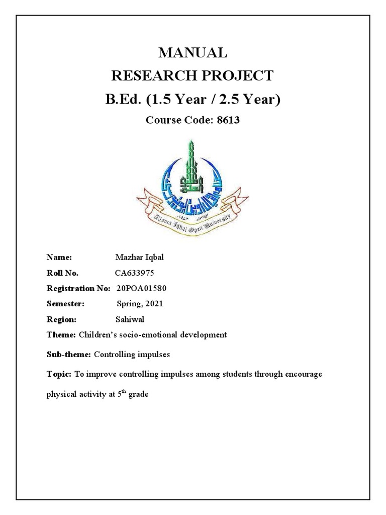 manual-research-project-b-ed-1-5-year-2-5-year-course-code-8613