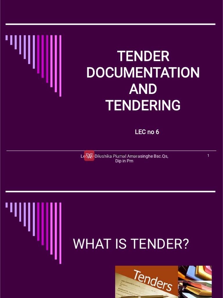 Tender Documentation and Process Guide | PDF | Pricing | Procurement
