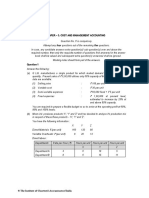 Paper - 3: Cost and Management Accounting: © The Institute of Chartered Accountants of India